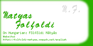 matyas folfoldi business card